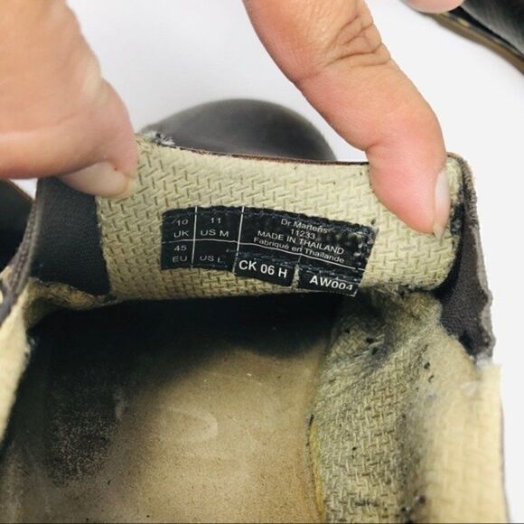 Dr Martens vintage brown leather slide on loafers 11 M